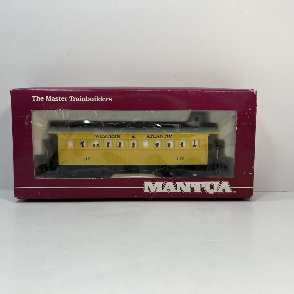 Mantua 1860 Coach W&A HO Scale Yellow 717-544 NEW Western & Atlantic 117 Car